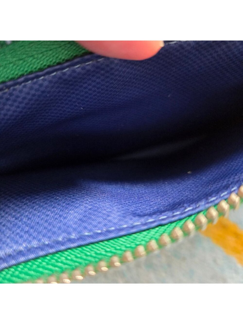 Tumi Prism Double Zip Phone Case Clutch Wallet Green and Blue - Picture 4 of 7